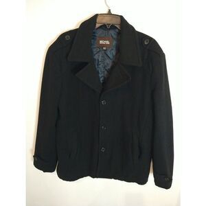 Michael Kors Wool Button Up Men's Coat Black Large